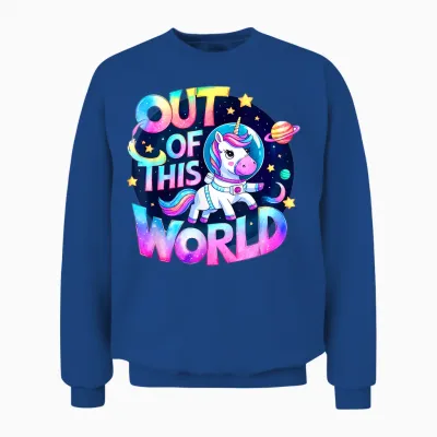 Aventure Kawaii Astronaute Licorne Unisex Sweatshirt - Royal