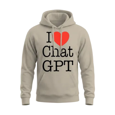 I Love Chatgpt Unisex Hoodie - Sand
