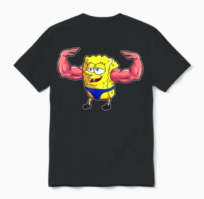 Mademark X Spongebob Squarepants - Spongebob Musclebob Squarepants Unisex T-Shirt - Black