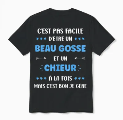 Citation Drole Super Chieur Beau Gosse Humour Chieur Unisex T-Shirt - Black