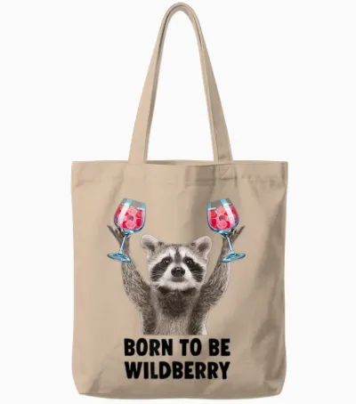 Born to Be Wildberry Lillet X New Pedro Girls' Evening Jga T-Shirt, White Tote Bags - Natural