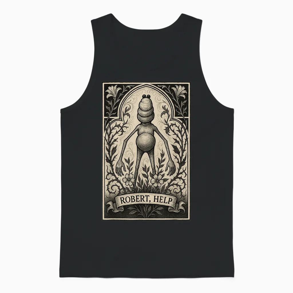 Marcus the Worm Meme I Don't Like This Rock Meme Brainrot Unisex Tank Top in Black