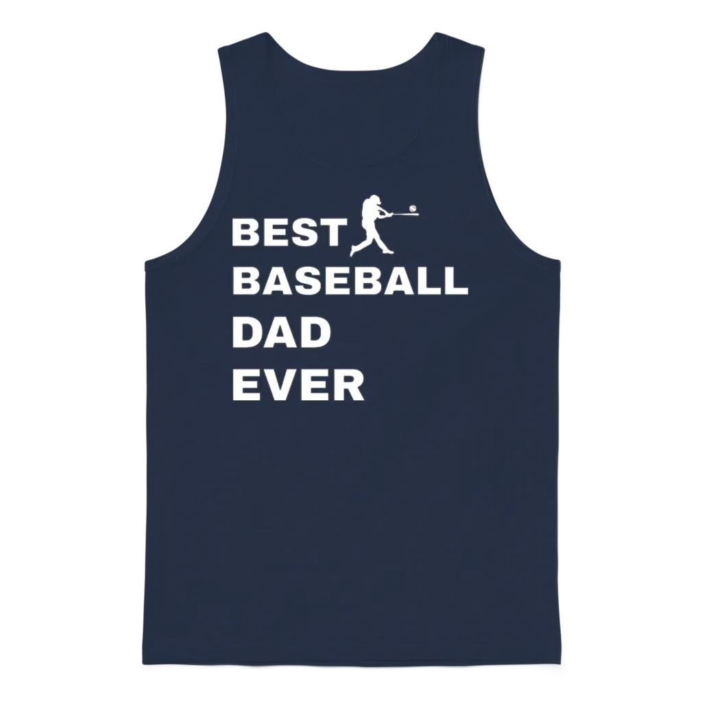 Best Baseball Dad Ever โ & Softball Gift Unisex Tank Top - Navy