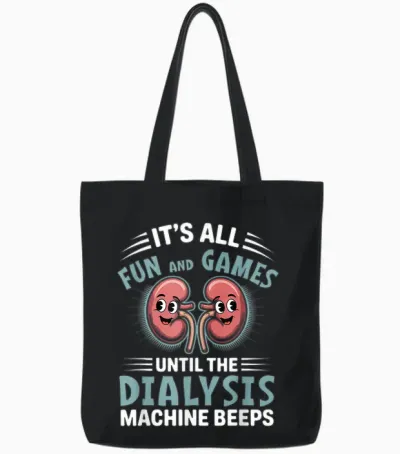 It's All Fun and Games Until the Dialysis Machine Nurse Tote Bags - Black