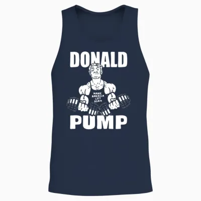 Donald Pump Make America Lift Again Tank Top Offen Unisex Tank Top - Navy