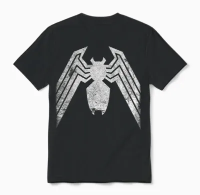 Marvel Comics Retro Classic Venom Distressed Emblem Unisex T-Shirt - Black