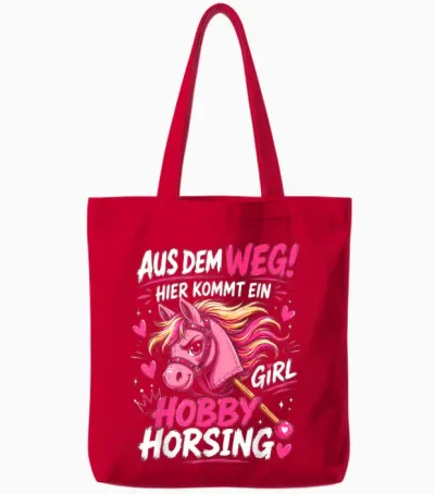 Hobby Horse Aus Dem Weg Ich Bin Ein Hobby Horsing Girl Tote Bags - Red