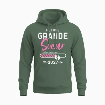 Future Grande Soeur 2027, Grande Sœur 2027 Unisex Hoodie - Military Green