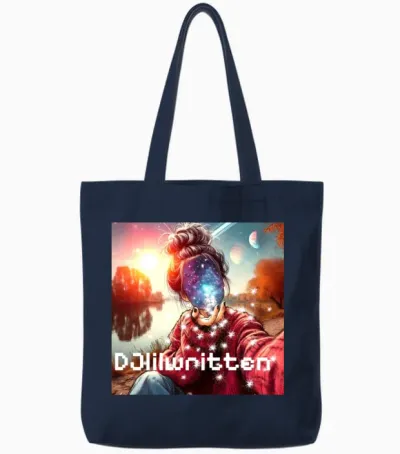 Dj Lil Written Tote Bags - Navy