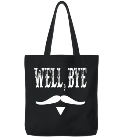 Well, Bye - Tombstone Quote Tote Bags - Black