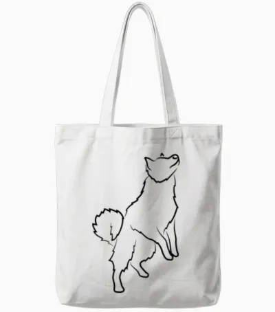 Dog Sketch Tote Bags - White