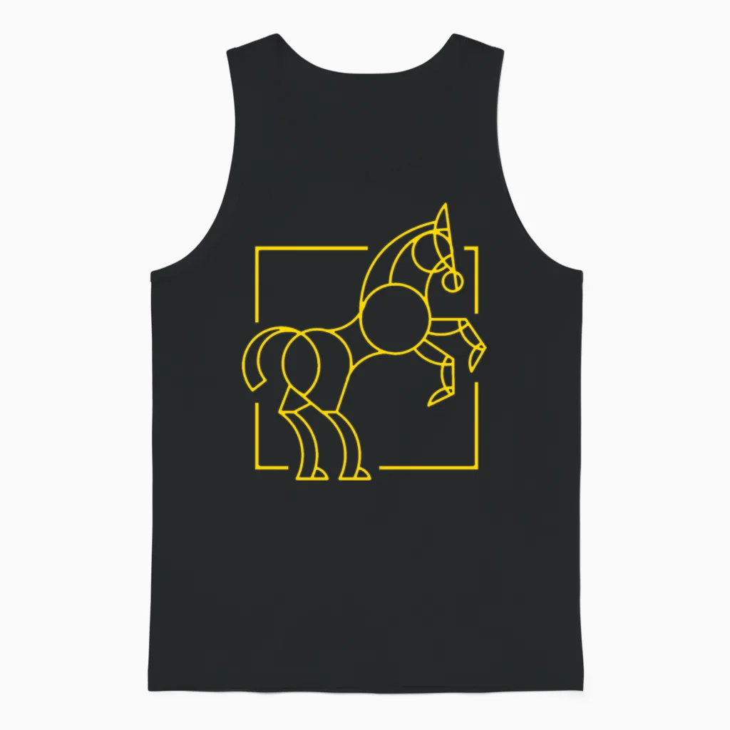 Horse Logo Lovers Gift Unisex Tank Top in Black