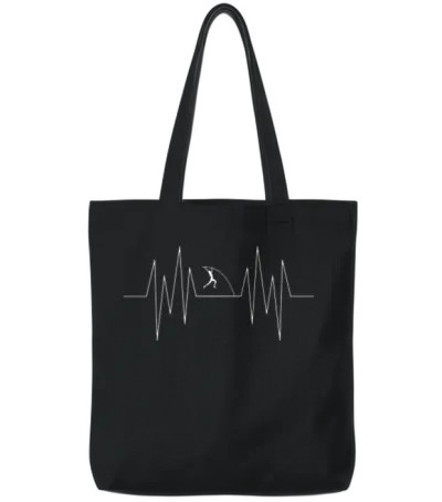 Pole Vault Heartbeat Tote Bags - Black