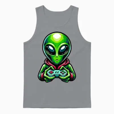 Alien Retro Gamer Unisex Tank Top - Sport Grey