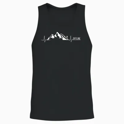 Offline Wandern Berg Bergsteiger Wanderausflug Herzschlag Unisex Tank Top - Black