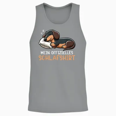 Official Dachshund Dog Sleep Shirt Funny Dachshund Dog T-Shirt, Black Unisex Tank Top - Sport Grey