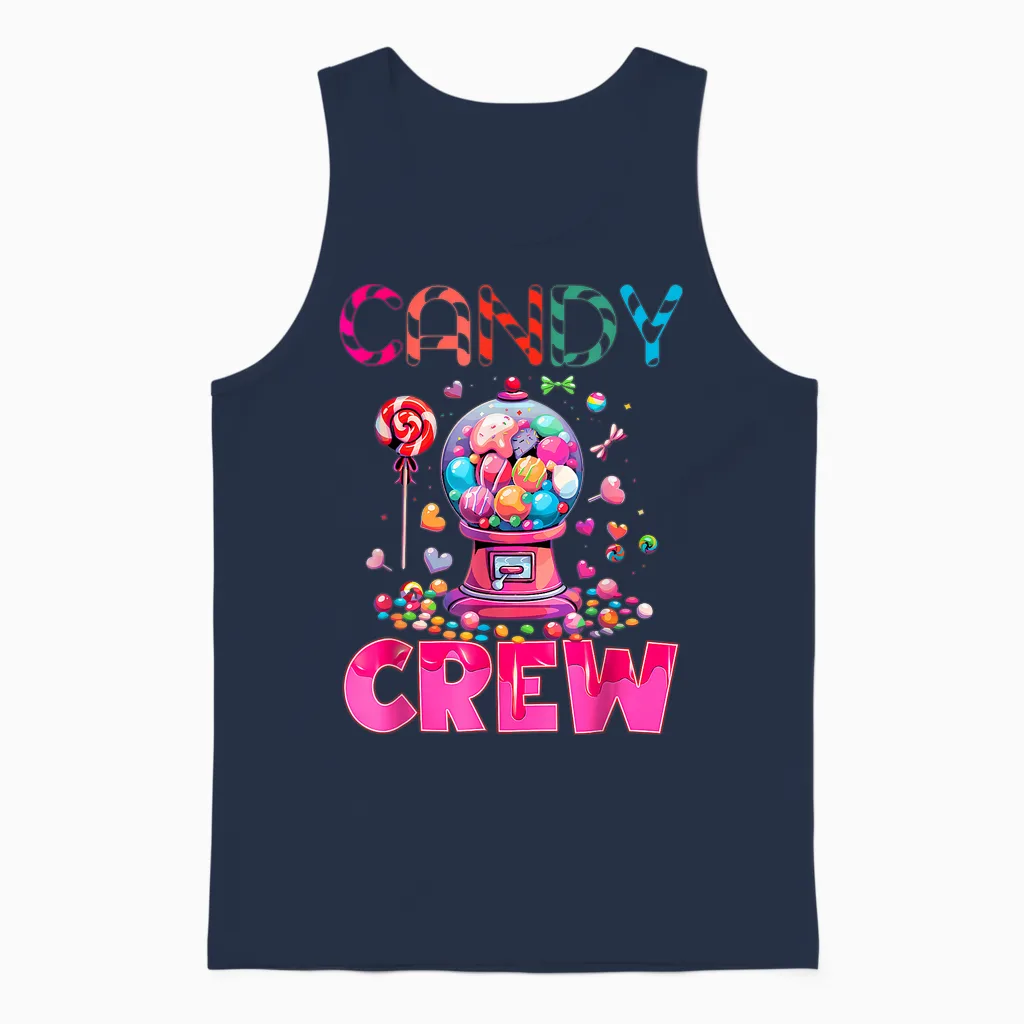 Candy Crew Candy Costume Women Candy Land Kids Sweetie Unisex Tank Top in Navy