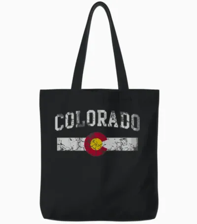 Retro Colorado Tote Bags - Black