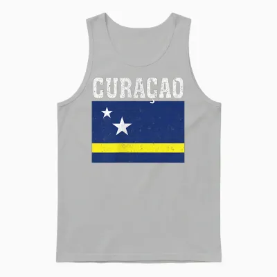 Curacao Flagge Patriotische Nationalwurzeln Souvenir Unisex Tank Top - Ash