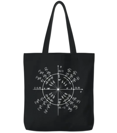 Einheitskreis (math Art) Tote Bags - Black