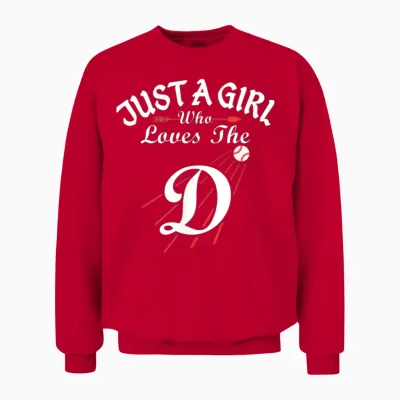 Baseball Funny She Loves the D Los Angeles Unisex Sweatshirt - Red