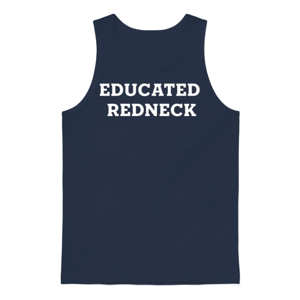 Educated Redneck Unisex Tank Top - Navy