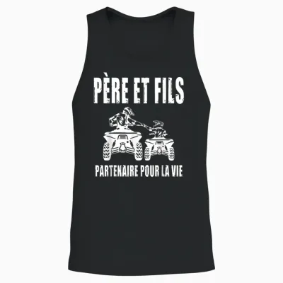 Father and Son Quad Atv Dad Motorcycle Cross Biker Fathers Day Unisex Tank Top - Black