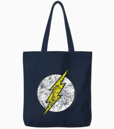 Graphique Vibrant Du Symbole Du Héros Lightning Bolt Tote Bags - Navy
