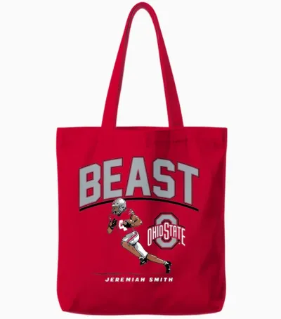 Jeremiah Smith - Beast (red) - Ohio State Football Tote Bags - Red