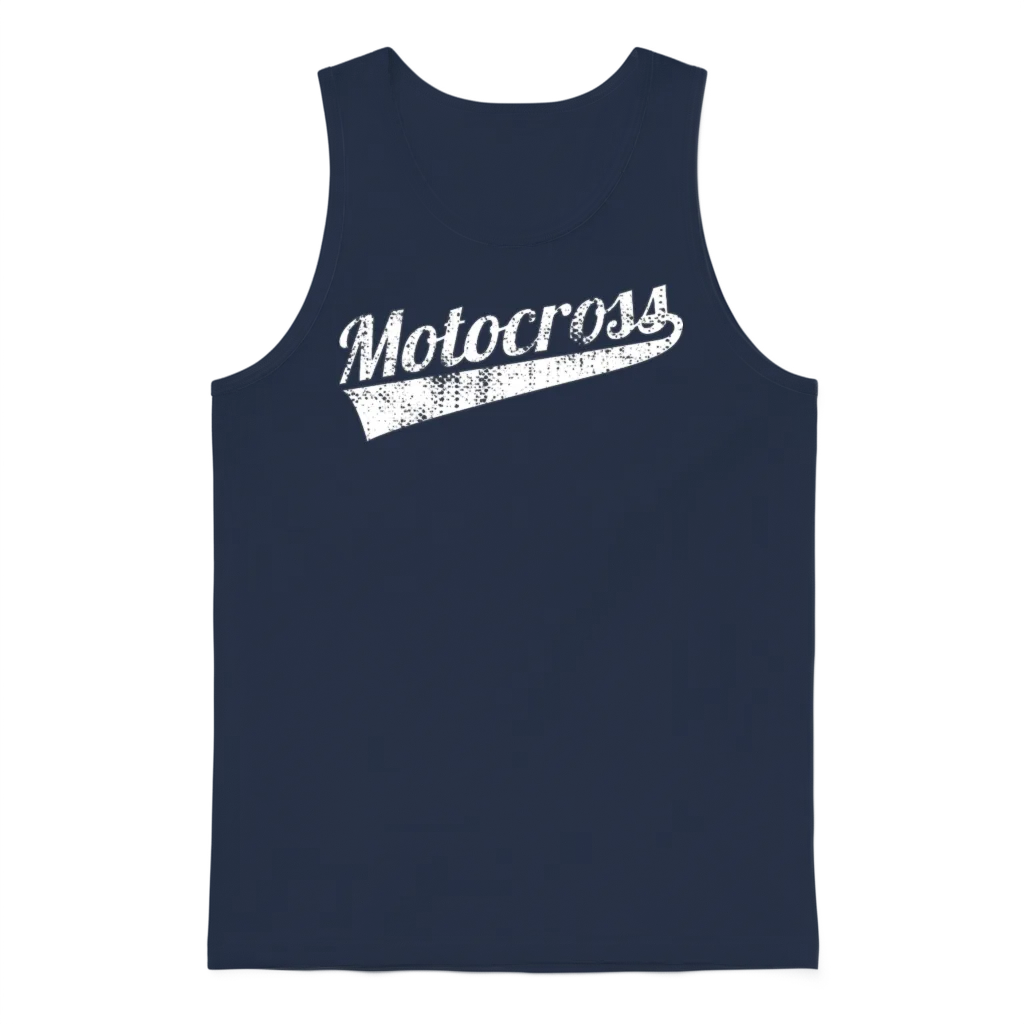 Retro Motocross Unisex Tank Top - Navy