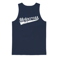 Retro Motocross Unisex Tank Top - Navy – 1