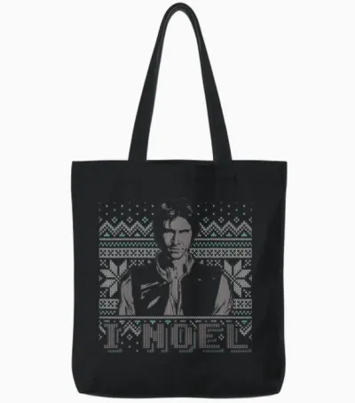 Star Wars I Noel Han Solo Holiday Humor Christmas Tote Bags - Black