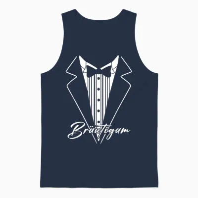 Groom Jga Stag Night T-Shirt, Black Unisex Tank Top - Navy
