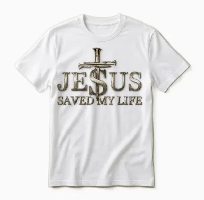 Jesus Christ Saved My Life Gift for Women Men Unisex T-Shirt - White