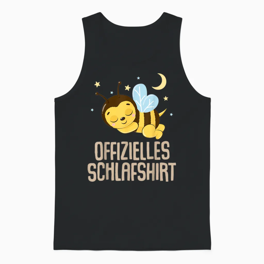 Offizielles Schlafshirt Herren Biene Lustig Geschenk Fun Unisex Tank Top in Black