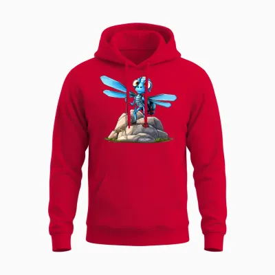 Dragonfly Mountaineer / Hiking Dragonflies Unisex Hoodie - Red