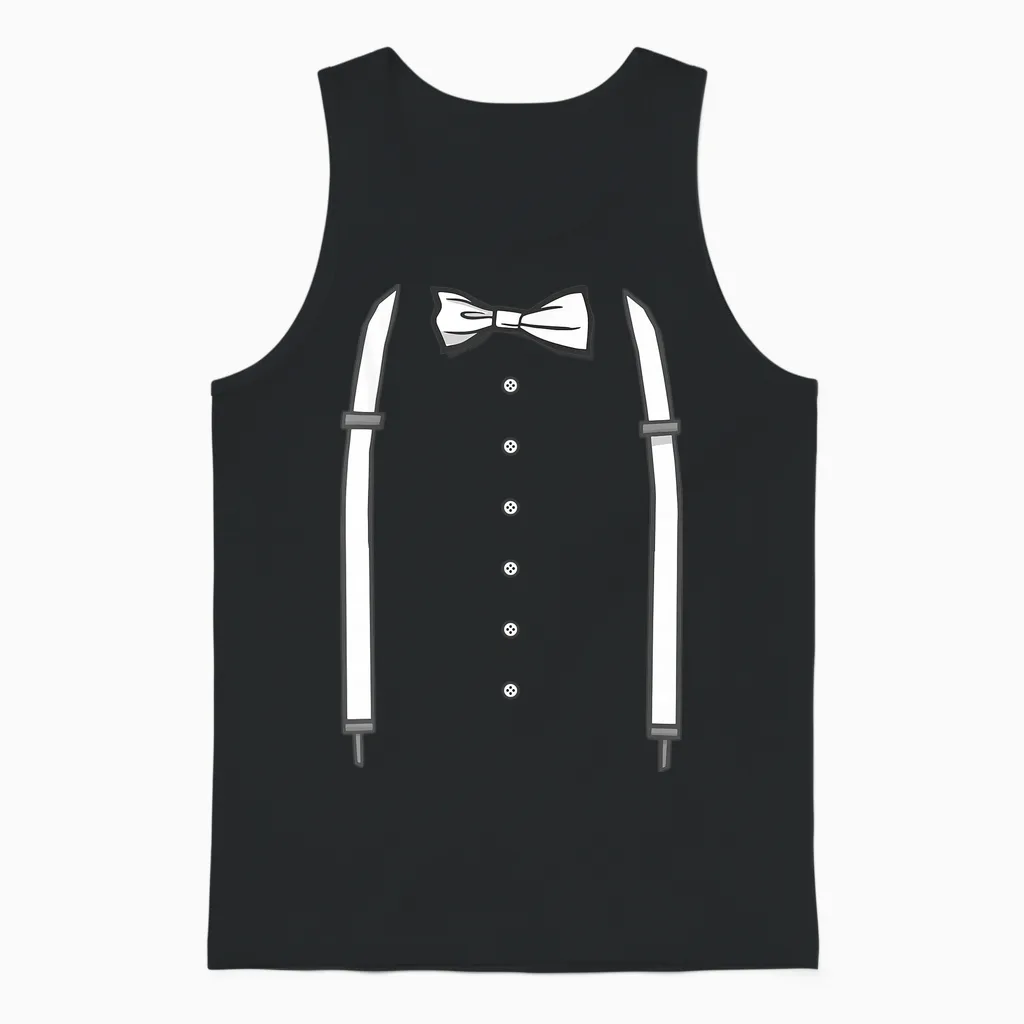 Fake Anzug Aufdruck Jga Männer T-Shirt Kostüm Verkleidung Unisex Tank Top in Black