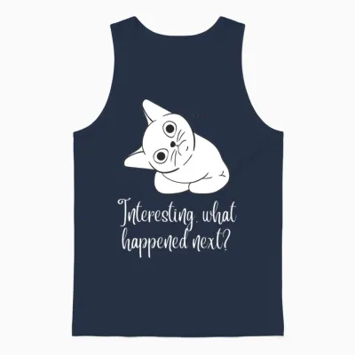 Funny Kitten Unisex Tank Top - Navy