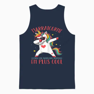 Marraicorne Funny Godmother Unicorn Dab Gift Unisex Tank Top - Navy