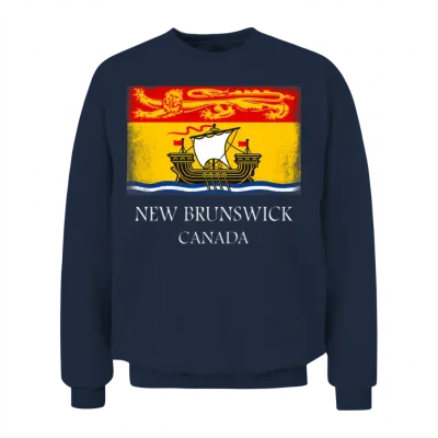 New Brunswick Canada Provincial Flag Canada Day Unisex Sweatshirt - Navy
