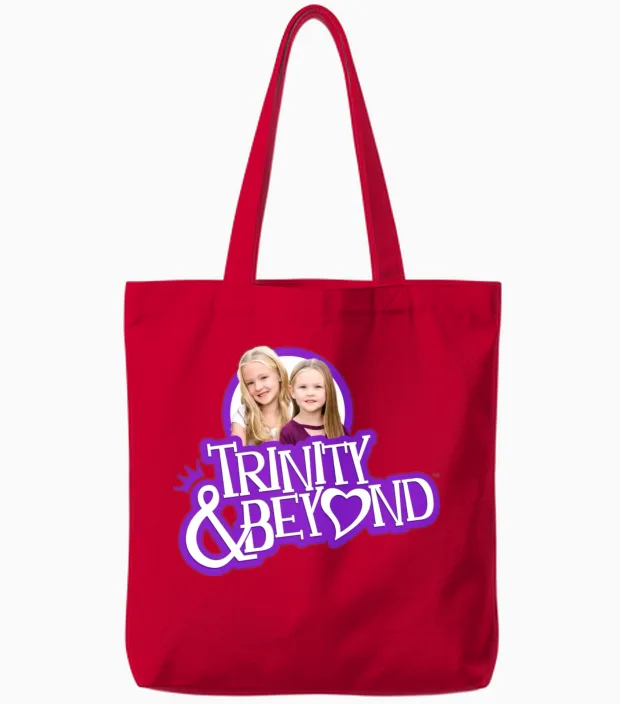 Trinity and Beyond Logo Tote Bags in Red
