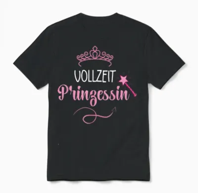 Full Time Princess His Sayings Princess Crown Unisex T-Shirt - Black