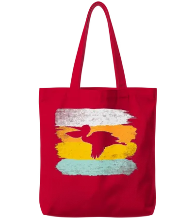 Pelican Retro Tote Bags - Red