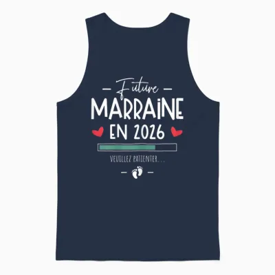 Future Godmother in 2026 - Announcement Pregnancy First Unisex Tank Top - Navy