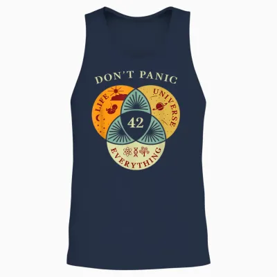 Life Universe Everything 42 Science Fiction Space Lovers Unisex Tank Top - Navy