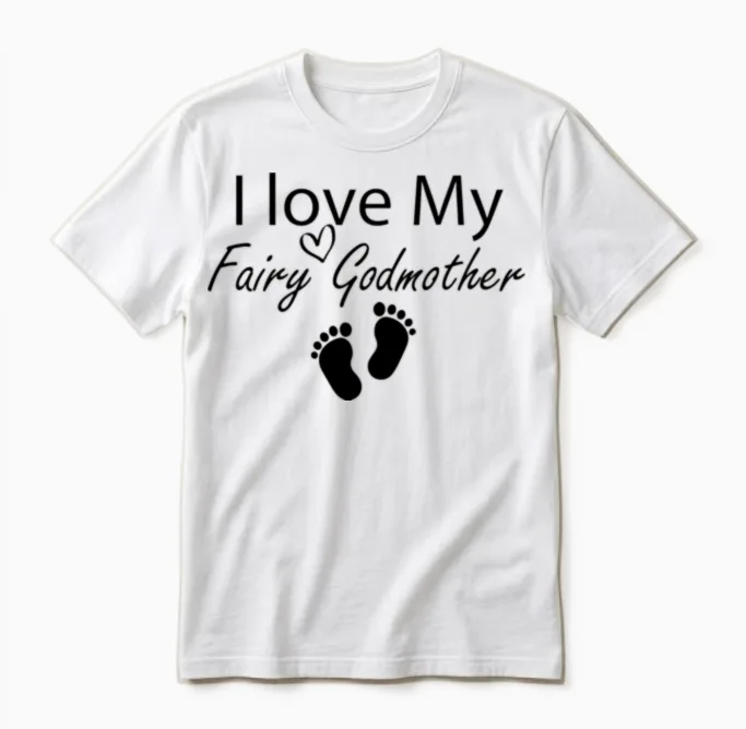 I Love My Fairy Godmother Funny Godmother Gift Unisex T-Shirt in White