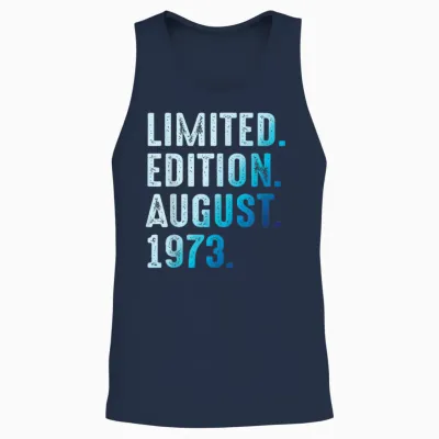 Août 1973 Anniversaire Année 1973 édition Limitée Unisex Tank Top - Navy