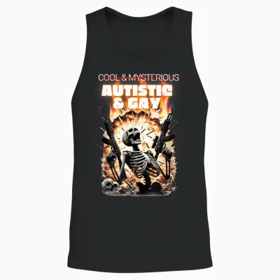 Cool Und Mysterious? Autistisch Und Gay Funny Unisex Tank Top - Black