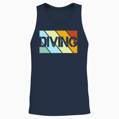 Diving Retro Unisex Tank Top - Navy