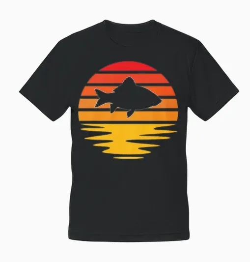 Fish Retro Unisex T-Shirt - Black